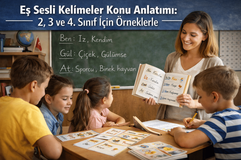 Eş Sesli Kelimeler Konu Anlatımı: 2, 3 ve 4. Sınıf İçin Örneklerle