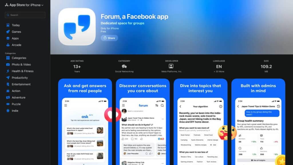 Meta Forum Uygulamasını Duyurdu