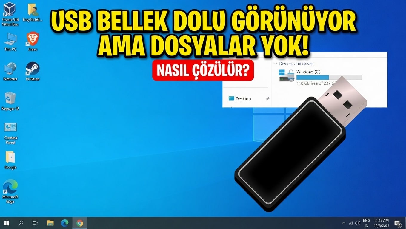 USB Bellek Dolu Görünüyor Ama Dosyalar Yok Sorunu Nasıl Çözülür?