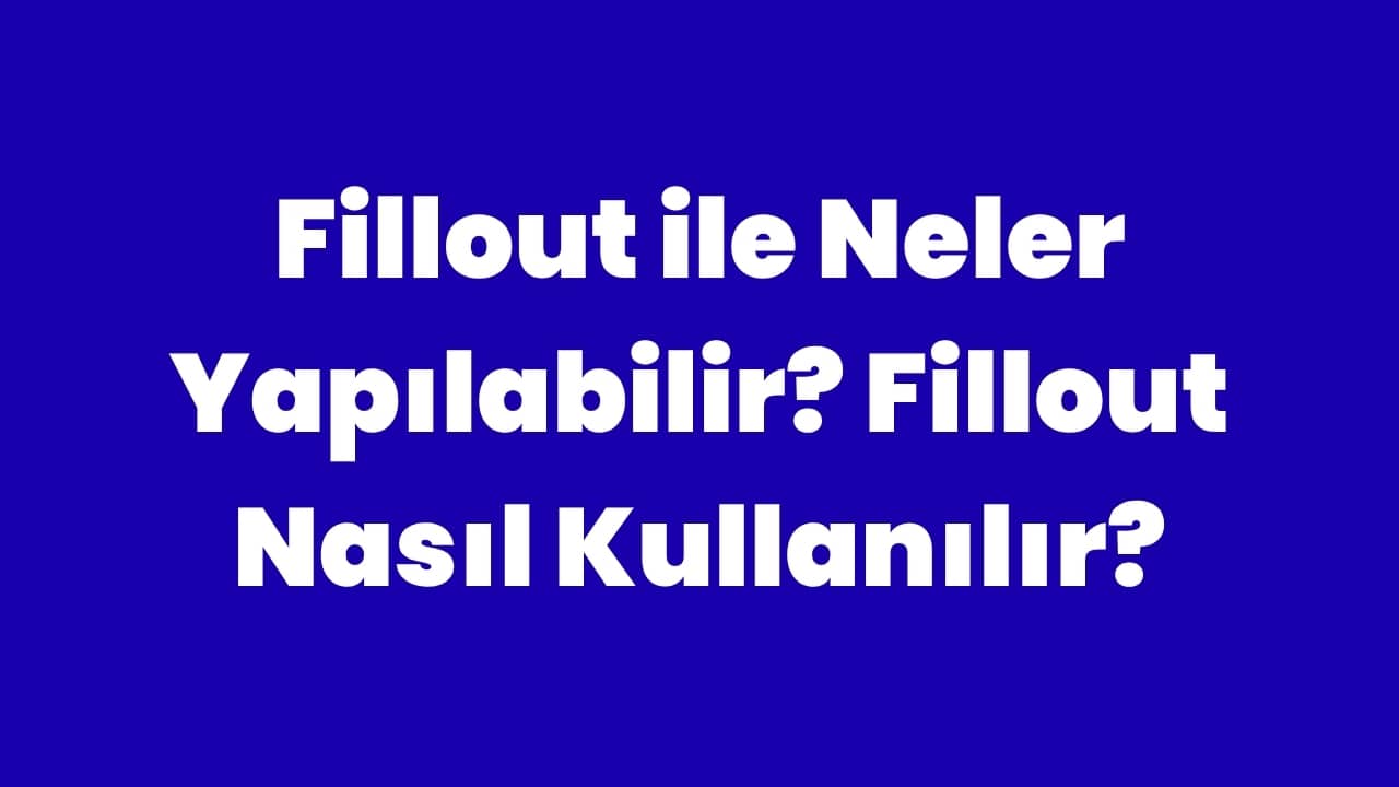 Fillout ile neler yapılabilir