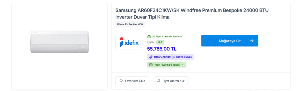 Samsung AR60F24C1KW/SK WindFree Premium Bespoke