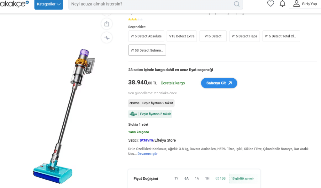 Dyson Süpürge Fiyatları Kablosuz Modeller ve Güncel Fiyat Listesi