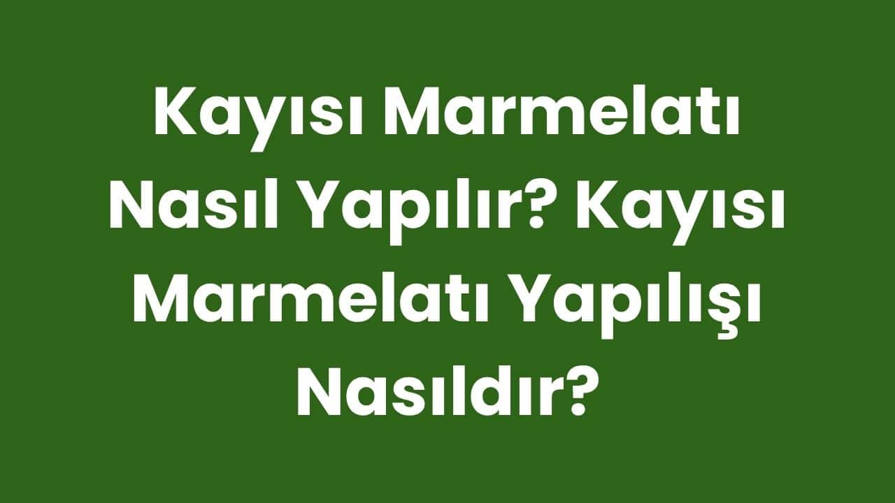 Kayısı marmelatı nasıl yapılır