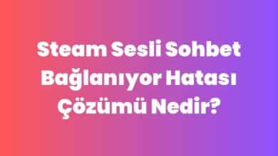 Steam Sesli Sohbet Bağlanıyor Hatası Çözümü
